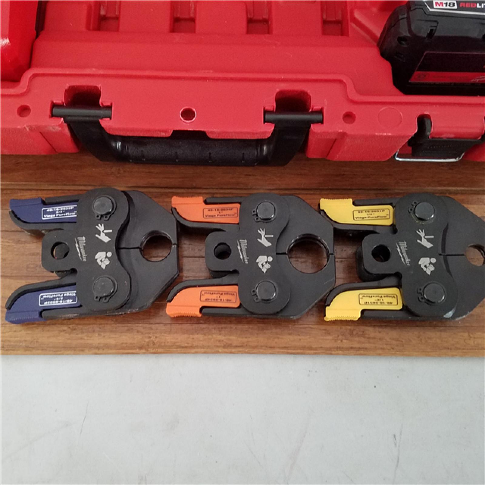 California AS-IS Milwaukee M18 Short Throw Press Tool Kit  Includes (2) Batteries  Charger & Hard Case; Appears in Excellent Condition