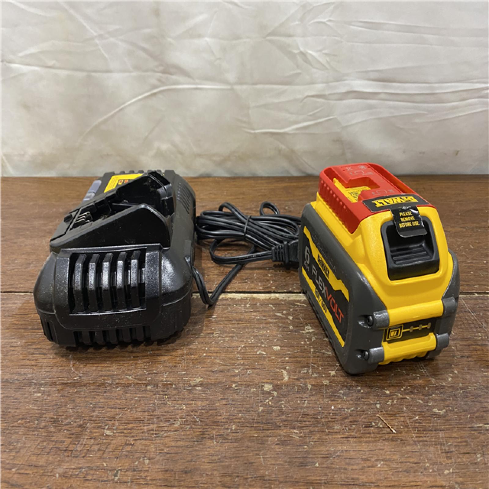 AS-IS DEWALT FLEXVOLT 20V/60V MAX Lithium-Ion 6.0Ah Battery Pack with 6 Amp Output Charger