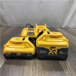 AS-IS DEWALT 20V XR Lithium-Ion Starter Pack with 8.0 Ah and 4.0 Ah Battery Packs and Charger