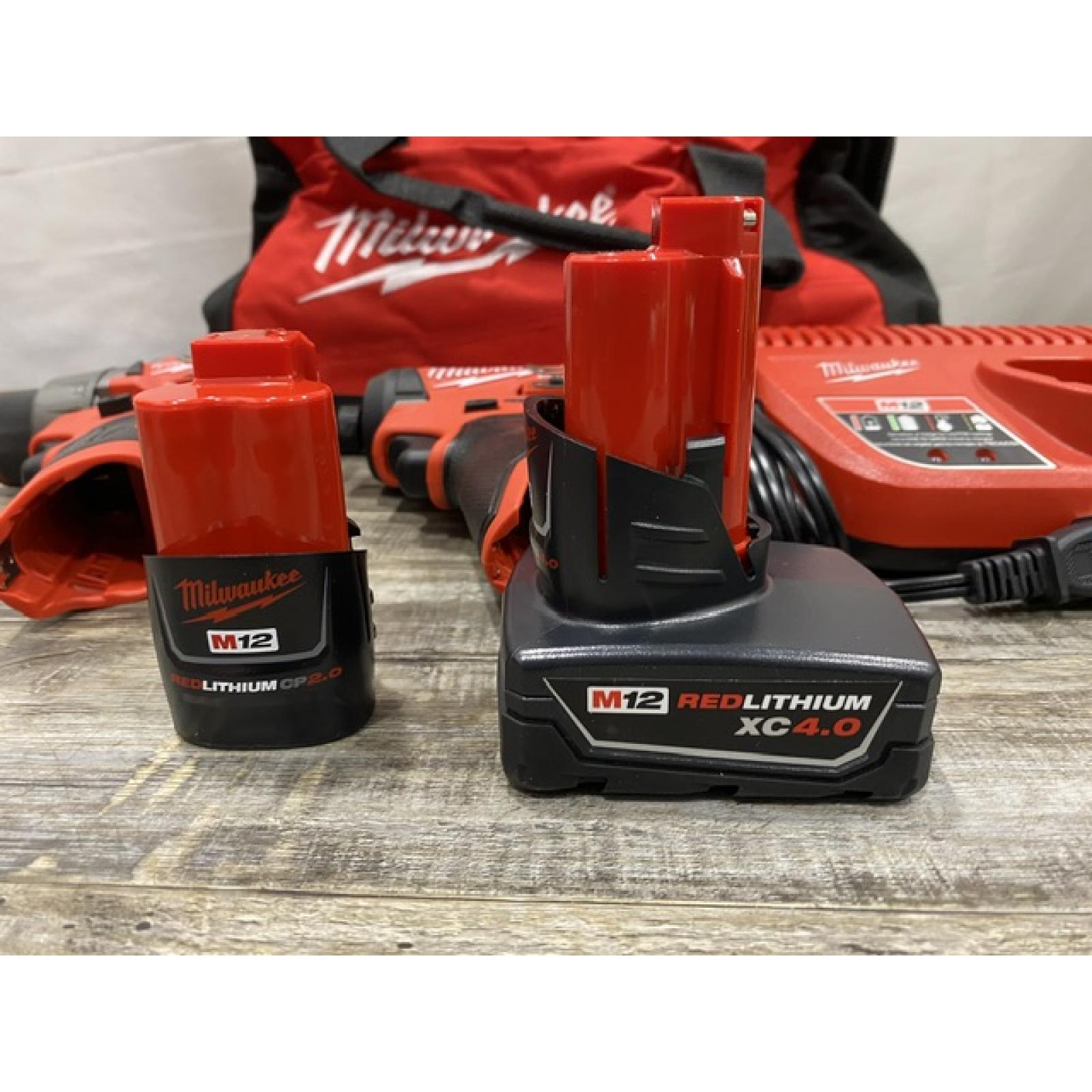 AS-IS Milwaukee FUEL 12-Volt Lithium-Ion Brushless Cordless Hammer Drill and Impact Driver Combo Kit