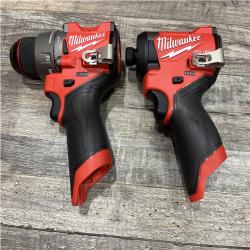AS-IS Milwaukee FUEL 12-Volt Lithium-Ion Brushless Cordless Hammer Drill and Impact Driver Combo Kit