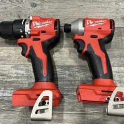 AS-IS Milwaukee 18-Volt Lithium-Ion Brushless Cordless Compact Hammer Drill/Impact Combo Kit