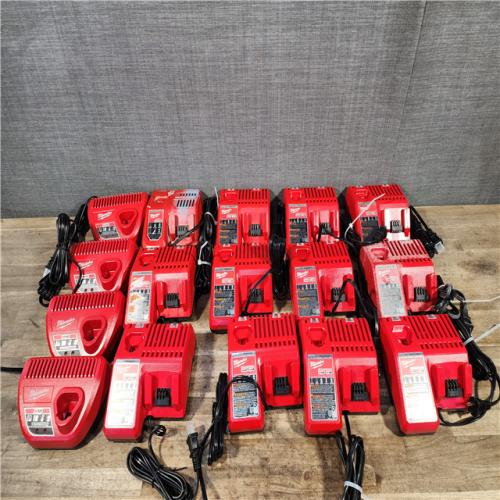 HOUSTON LOCATION - AS-IS MILWAUKEE BATTERY CHARGER PACK QTY - 16
