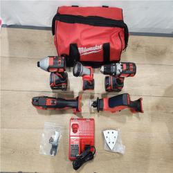 AS-IS- M18 18V Lithium-Ion Cordless Combo Kit (5-Tool) with (2) Batteries  Charger and Tool Bag