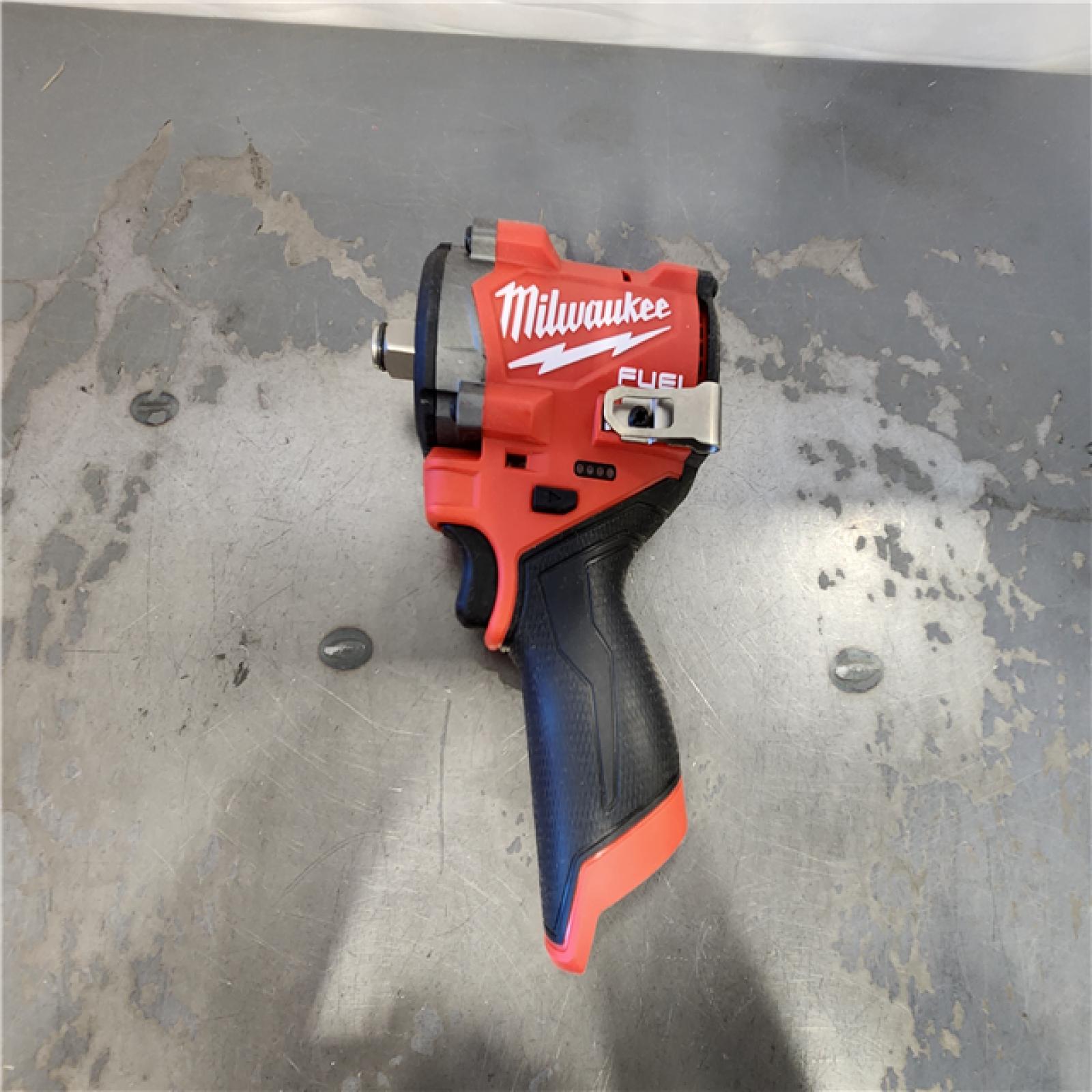 AS-IS- Milwaukee FUEL 12V Lithium-Ion Brushless Cordless Stubby 1/2 in. Impact Wrench (Tool-Only)
