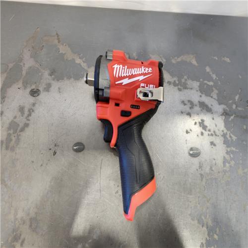 AS-IS- Milwaukee FUEL 12V Lithium-Ion Brushless Cordless Stubby 1/2 in. Impact Wrench (Tool-Only)