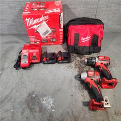 HOUSTON LOCATION - AS-IS Milwaukee M18 18V Cordless Brushed 2 Tool Drill/Driver and Impact Driver Kit