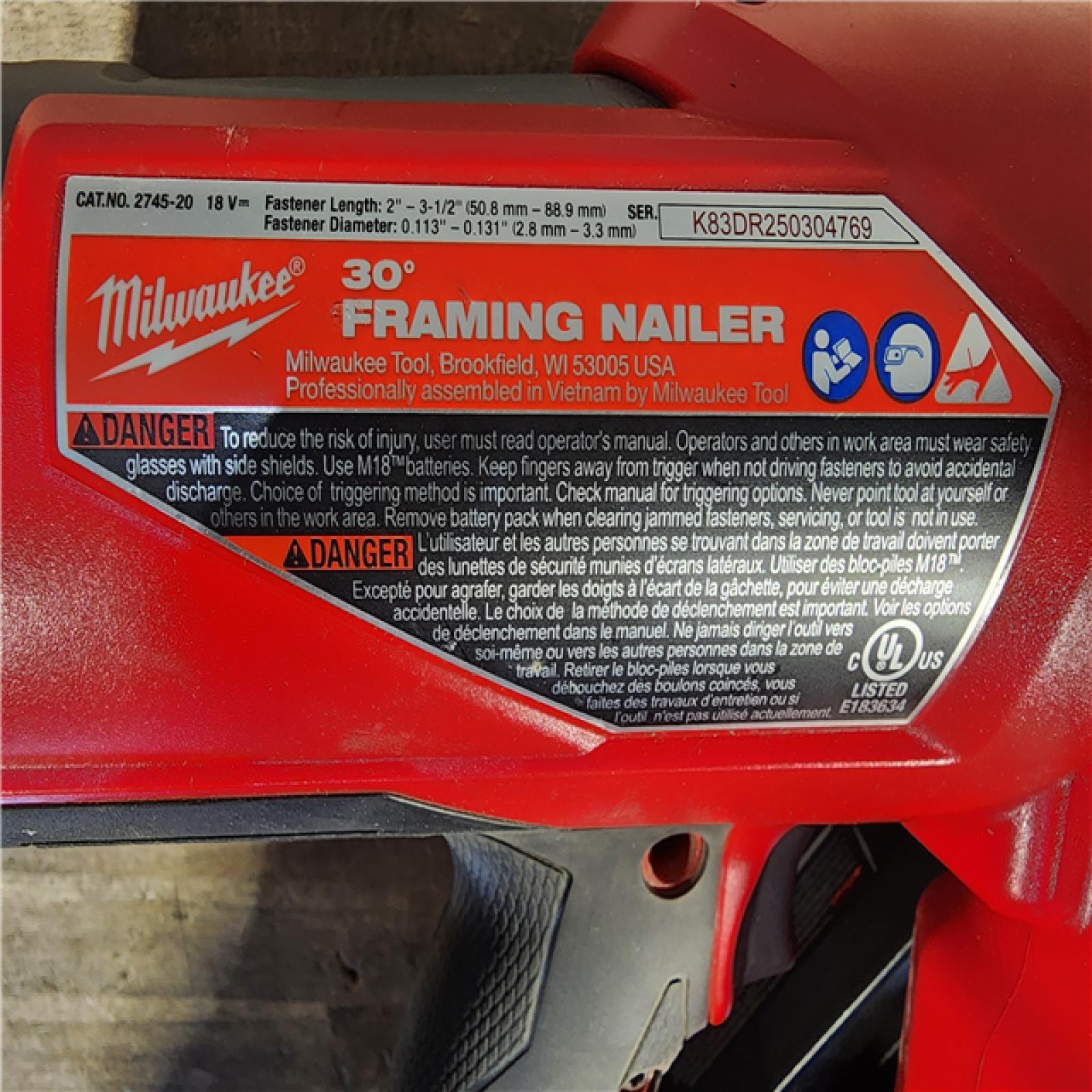 HOUSTON LOCATION - AS-IS M18 FUEL 3-1/2 in. 18-Volt 30-Degree Lithium-Ion Brushless Cordless Framing Nailer (Tool-Only)