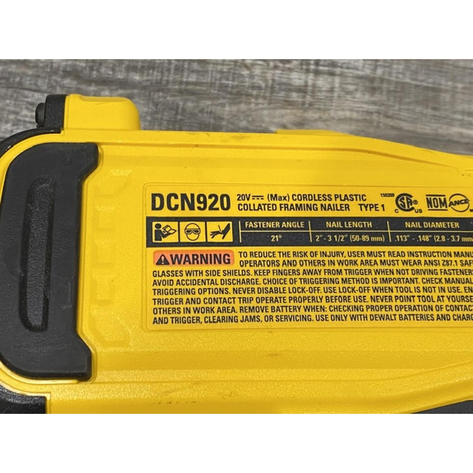 AS-IS DEWALT 20-Volt 21° Cordless Framing Nailer (Tool-Only)