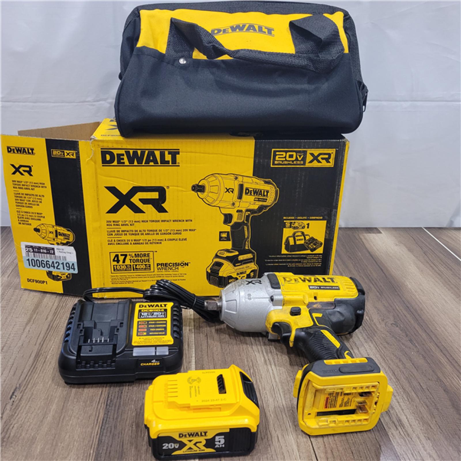 AS-IS DEWALT 20V MAX* XR 1/2  High Torque Impact Wrench with Hog Ring Anvil