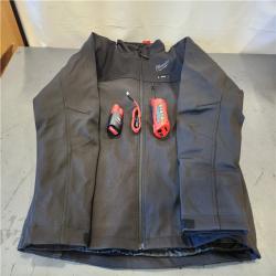 AS-IS- Milwaukee Men's Large 12-Volt Lithium-Ion Cordless Tough Shell Black Heated Jacket with (1) 3.0 Ah Battery and Charger