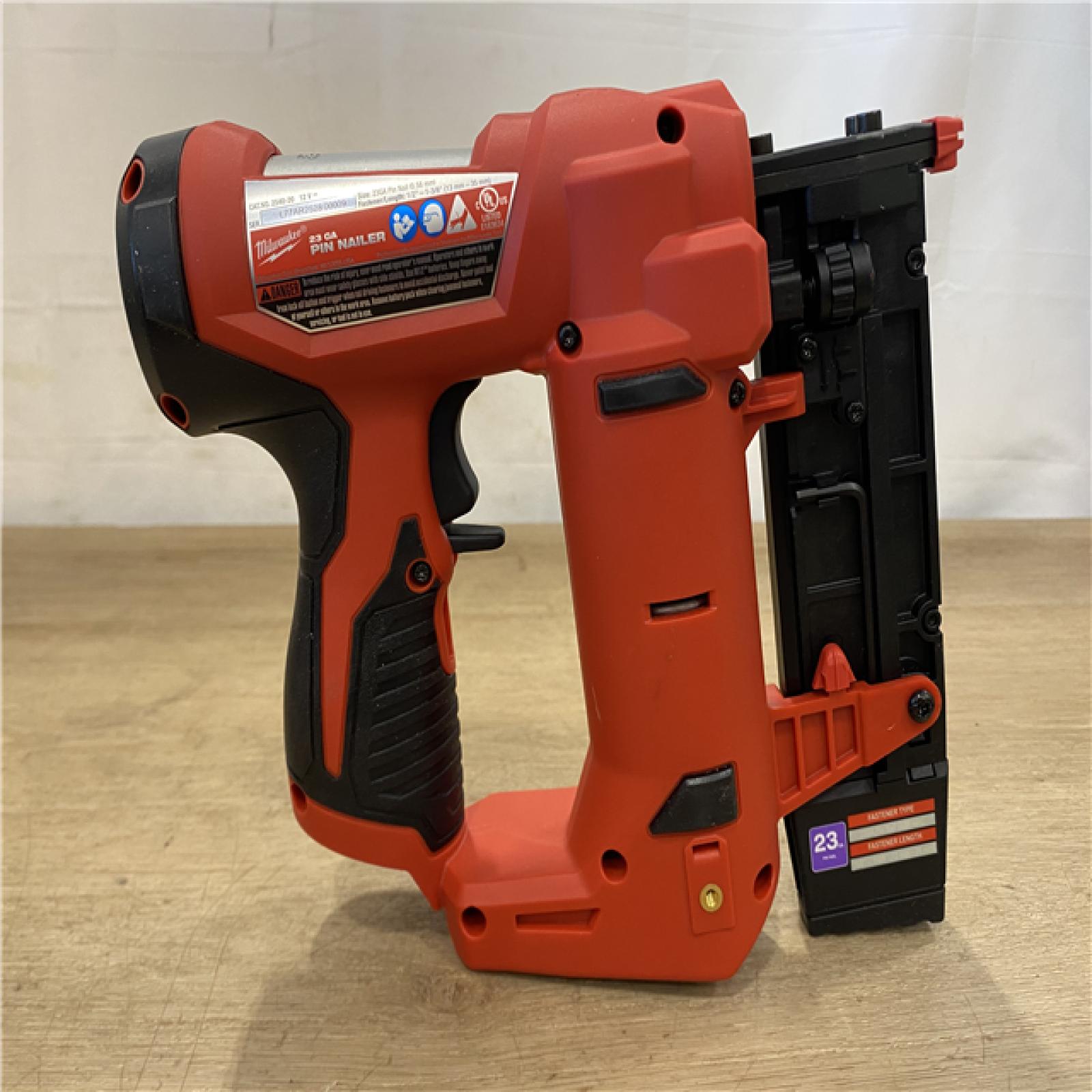 AS-IS Milwaukee M12 12-Volt 23-Gauge Lithium-Ion Cordless Pin Nailer (Tool-Only)