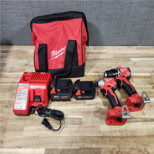 HOUSTON LOCATION - AS - IS Milwaukee 18-Volt Lithium-Ion Brushless Cordless Compact Hammer Drill/Impact Combo Kit
