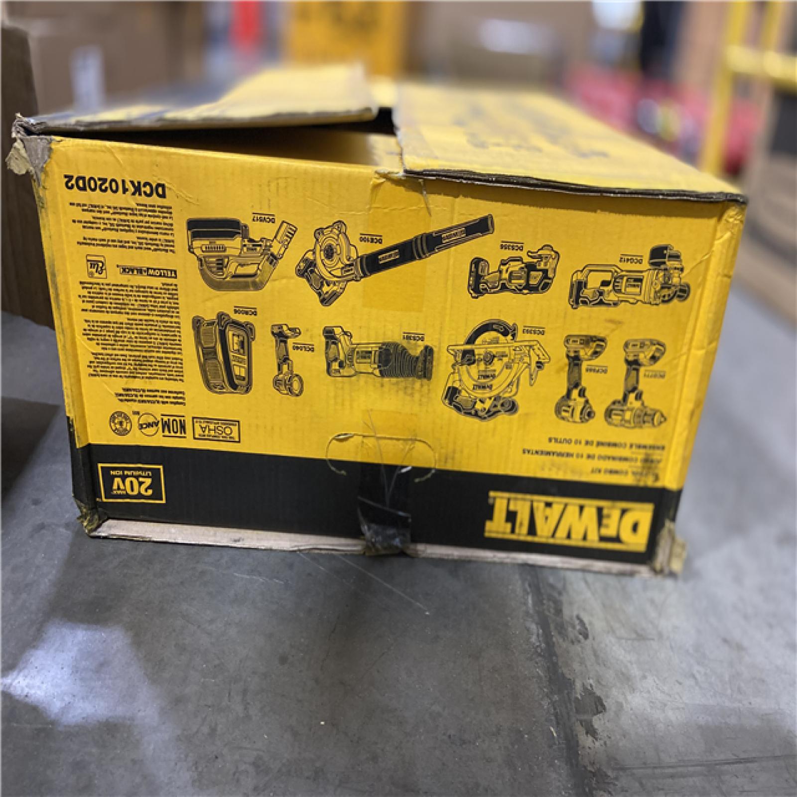 AS-IS DEWALT 20V MAX Cordless 10 Tool Combo Kit with (2) 20V 2.0Ah Batteries, Charger, and Bag