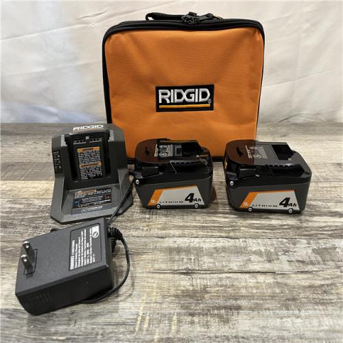 AS-IS RIDGID 18V Lithium-Ion (2) 4.0 Ah Battery Starter Kit