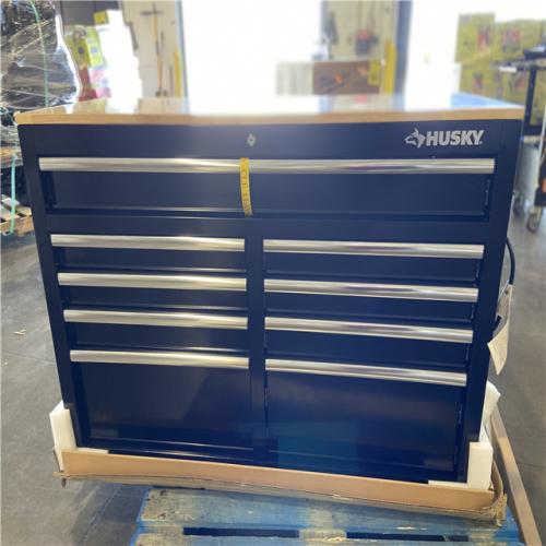 DALLAS LOCATION - Husky Tool Storage 46 in. W x 18 in. D 9-Drawer Mobile Workbench Cabinet in Gloss Black