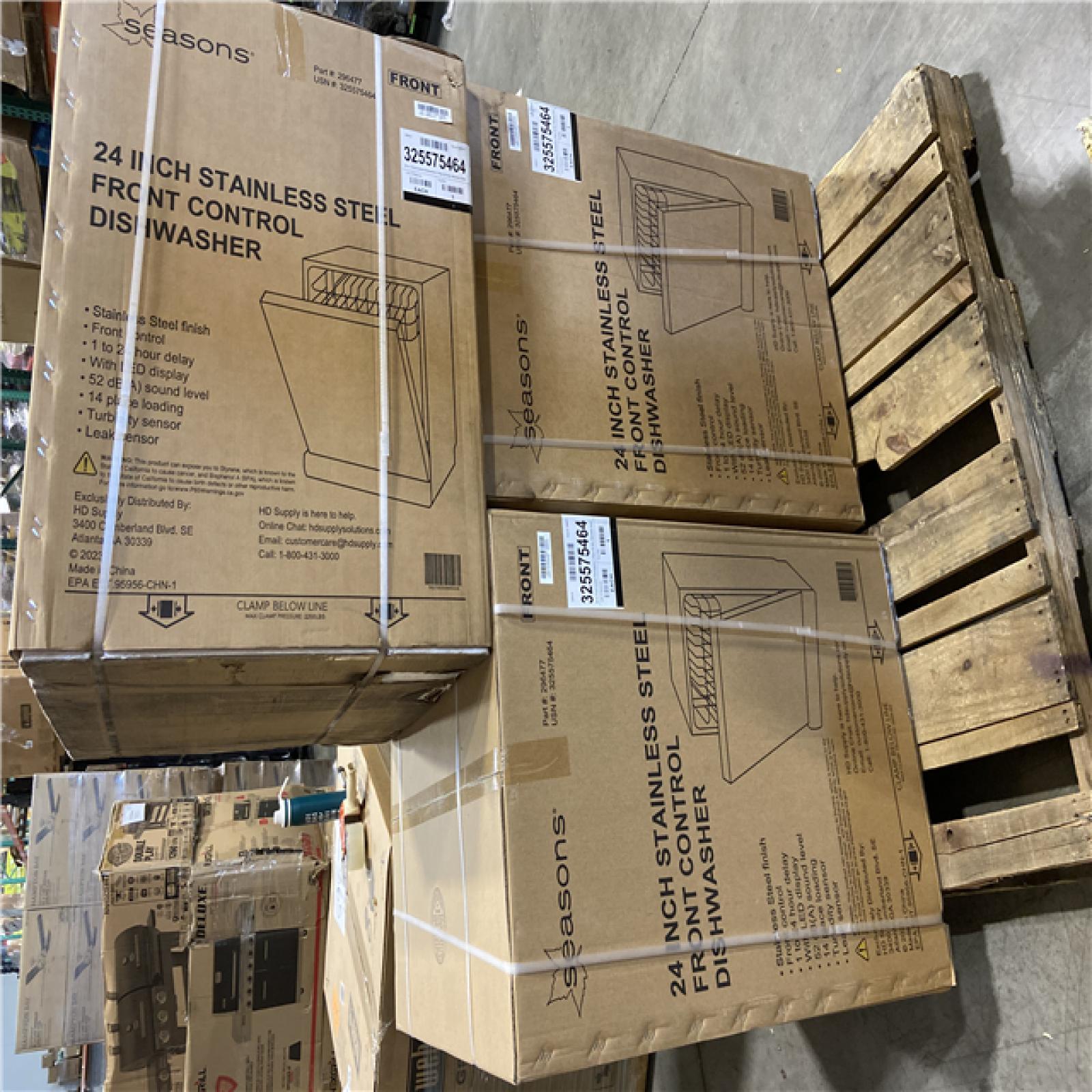DALLAS LOCATION- 24 INCH STAINLESS STEEL DISHWASHER PALLET -(3 UNITS)