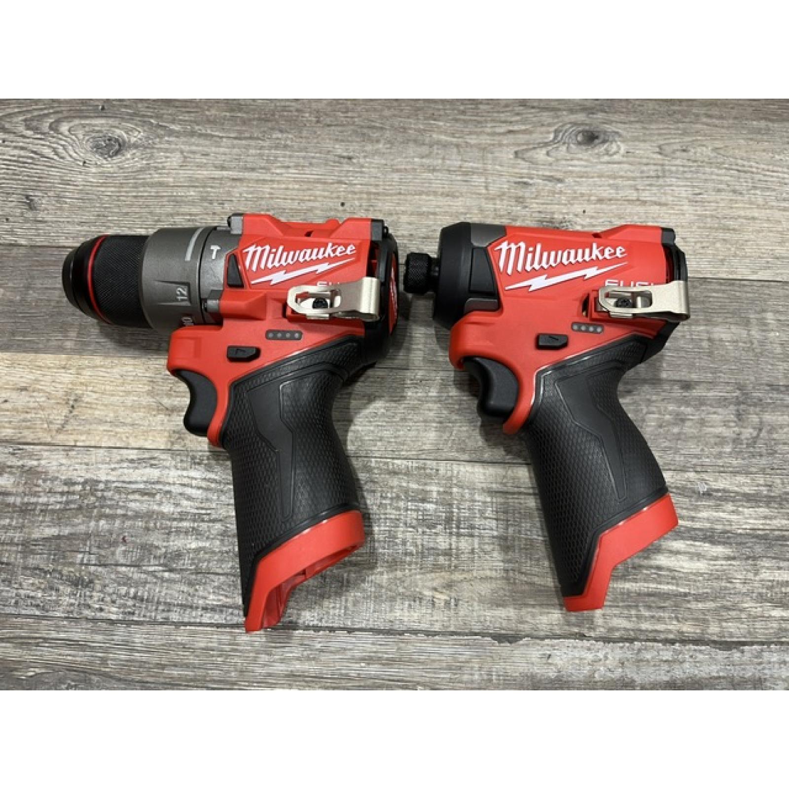 AS-IS Milwaukee FUEL 12-Volt Lithium-Ion Brushless Cordless Hammer Drill and Impact Driver Combo Kit