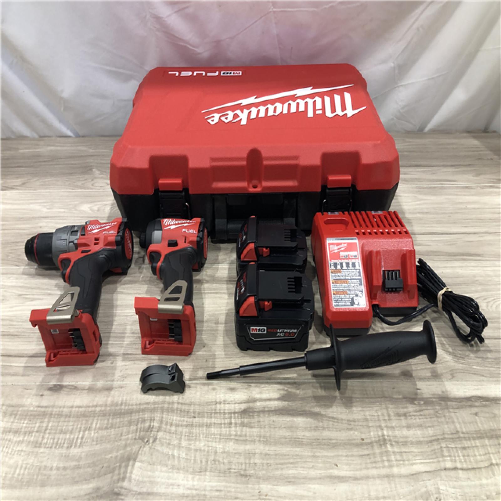 AS-IS Milwaukee FUEL 18V Lithium-Ion Cordless Hammer Drill and Impact Driver Combo Kit