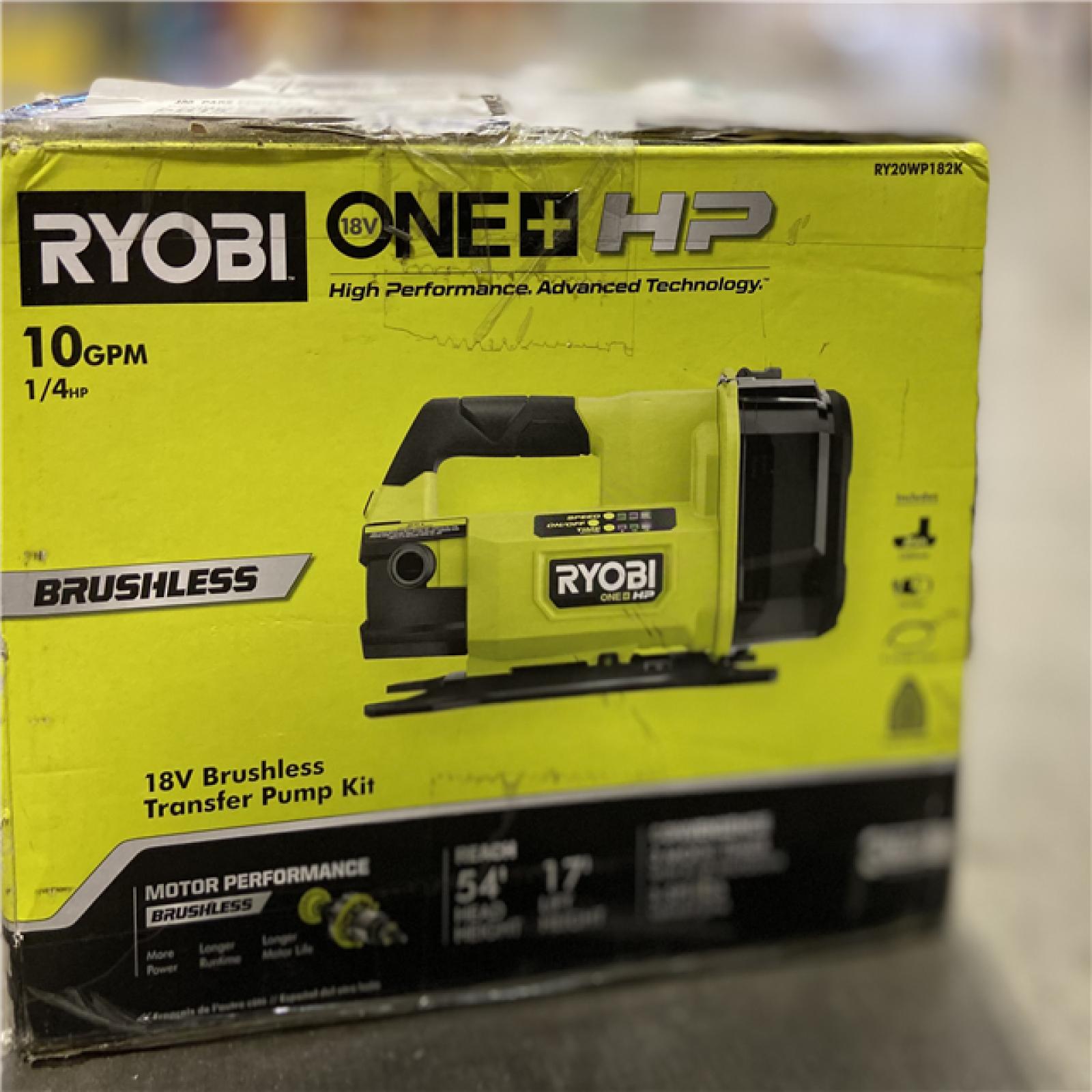 DALLAS LOCATION - RYOBI ONE+ HP 18V 1/4 hp Cordless Battery Powered Transfer Pump with 2.0 Ah Battery and Charger