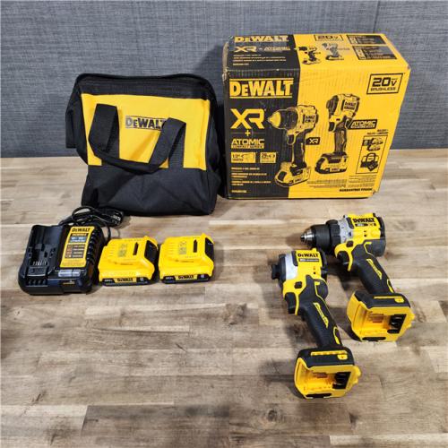 HOUSTON LOCATION - AS-IS DEWALT 20V MAX XR Cordless Drill/Driver, ATOMIC Impact Driver 2 Tool Combo Kit, (2) 2.0Ah Batteries, Charger, and Bag