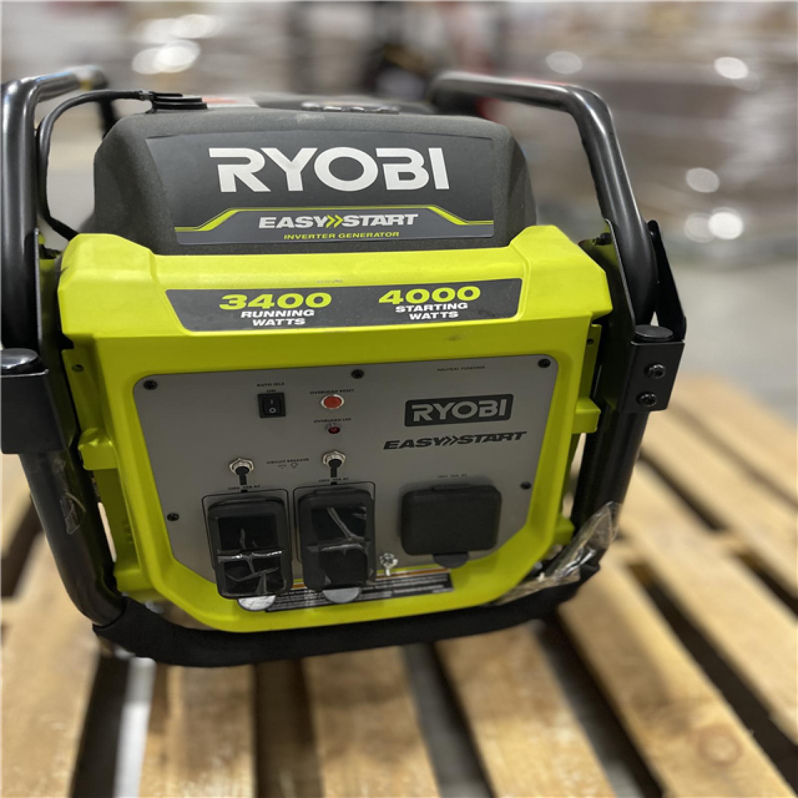 DALLAS LOCATION AS-IS RYOBI 4000-Watt Recoil Start Gasoline Powered Digital Inverter Generator with CO Detect Shutdown Sensor