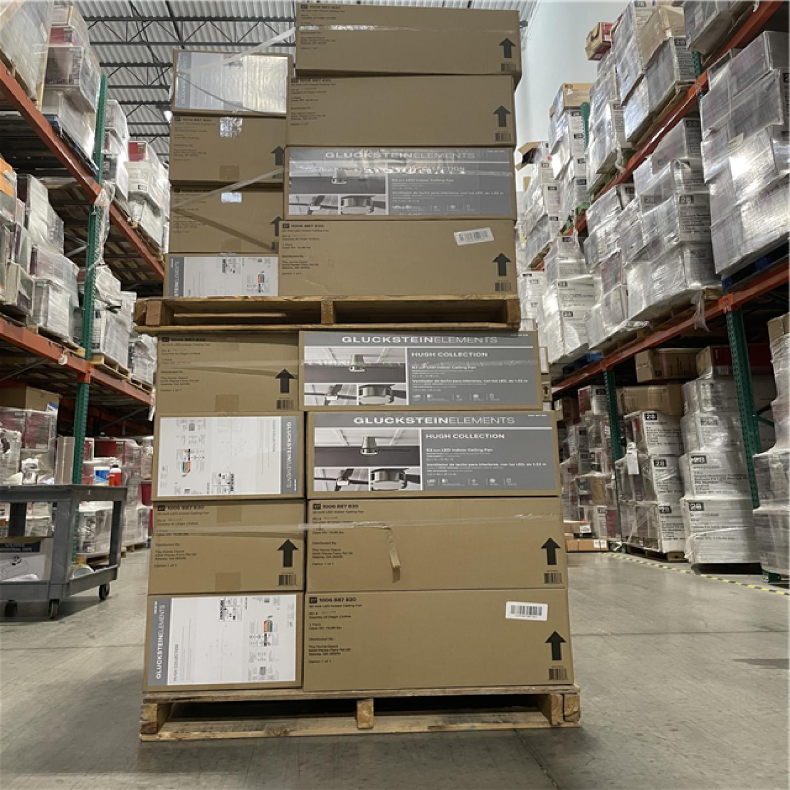 DALLAS LOCATION - Hugh 52 in. Integrated LED Indoor Nickel Ceiling Fan PALLET-(32 UNITS)