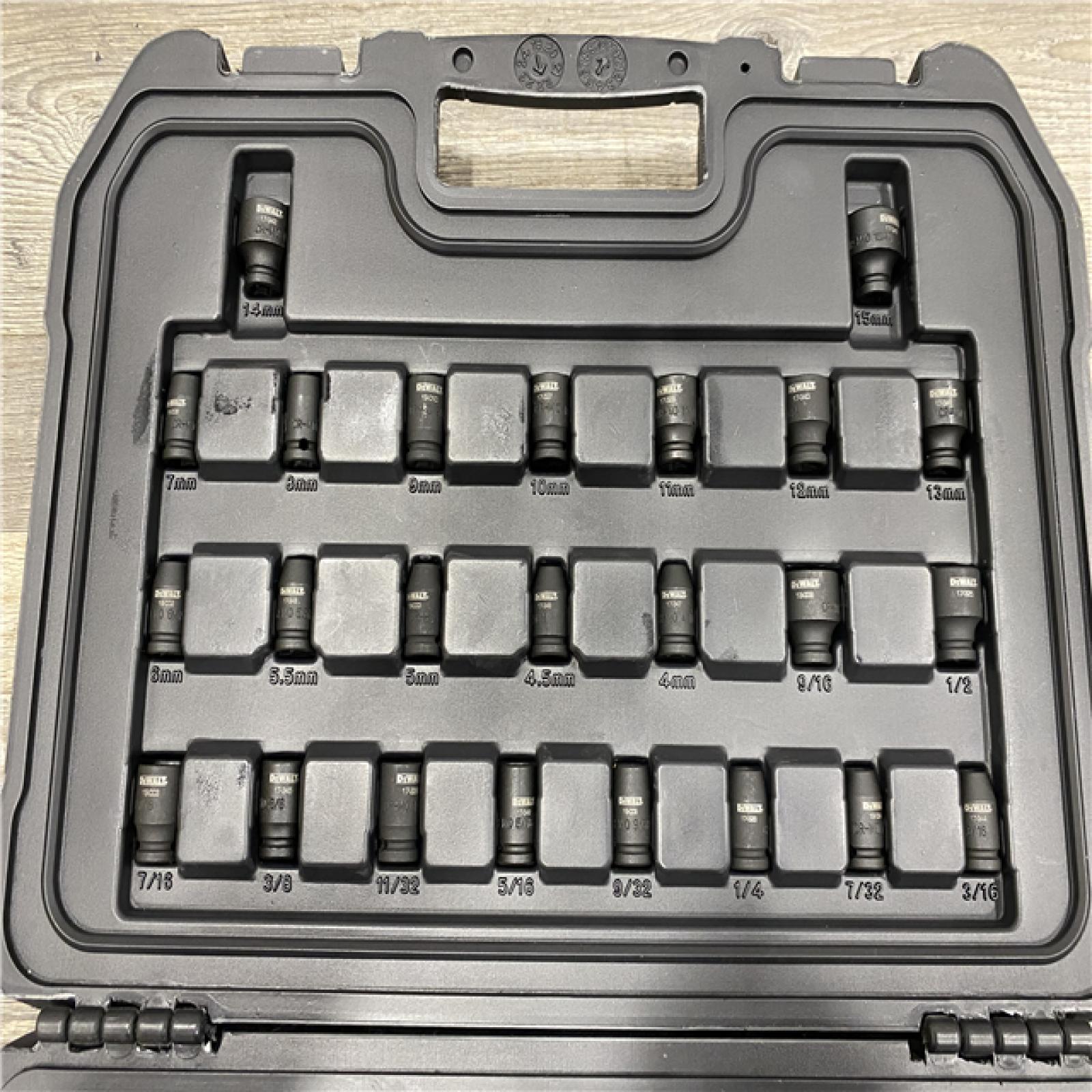 AS-IS DEWALT 1/4 in. Drive Metric and SAE Impact Socket Set (48-Piece)