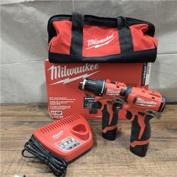 AS-IS Milwaukee M12 Cordless Brushless 2 Tool Combo Kit