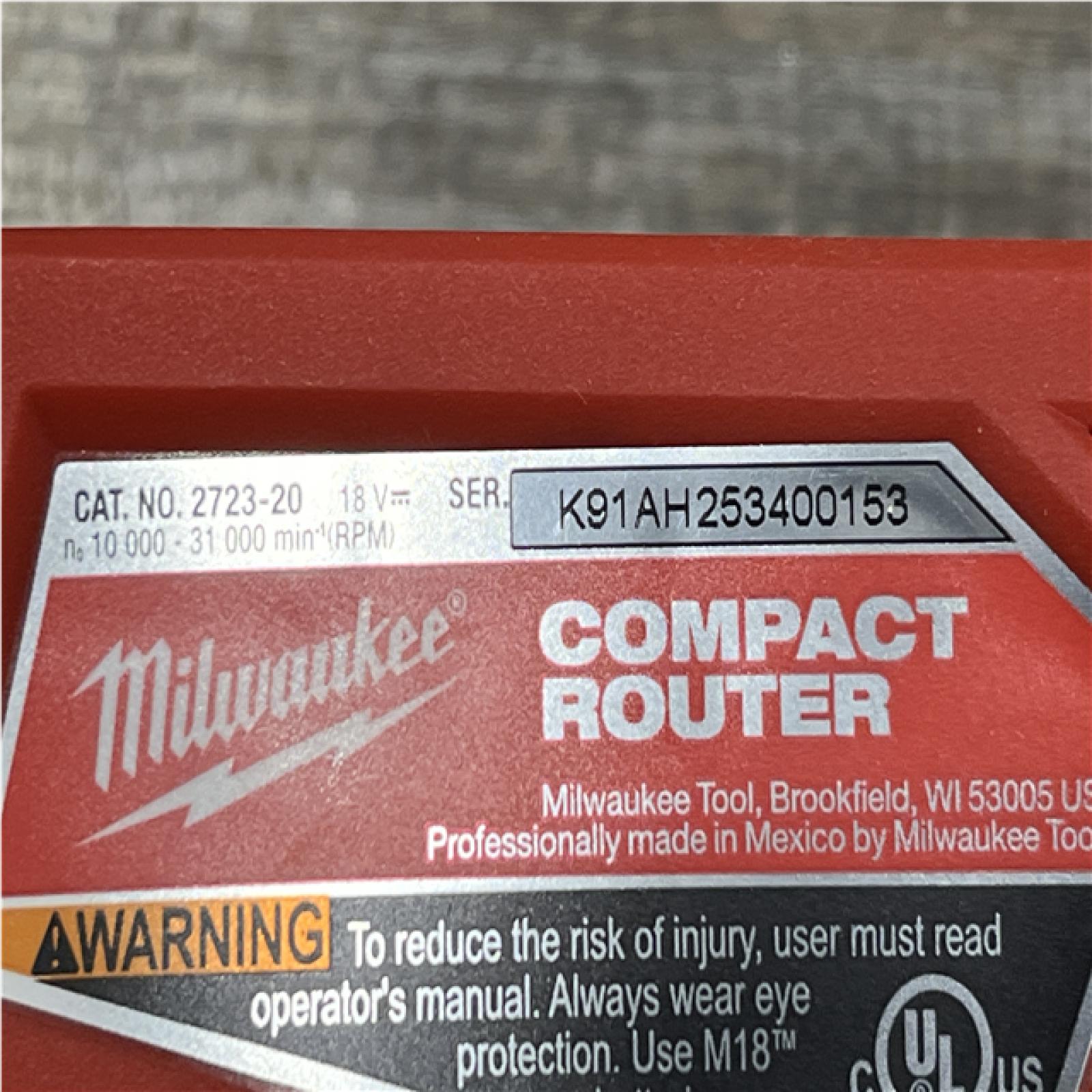 AS-IS Milwaukee FUEL 18V Lithium-Ion Brushless Cordless Compact Router (Tool-Only)