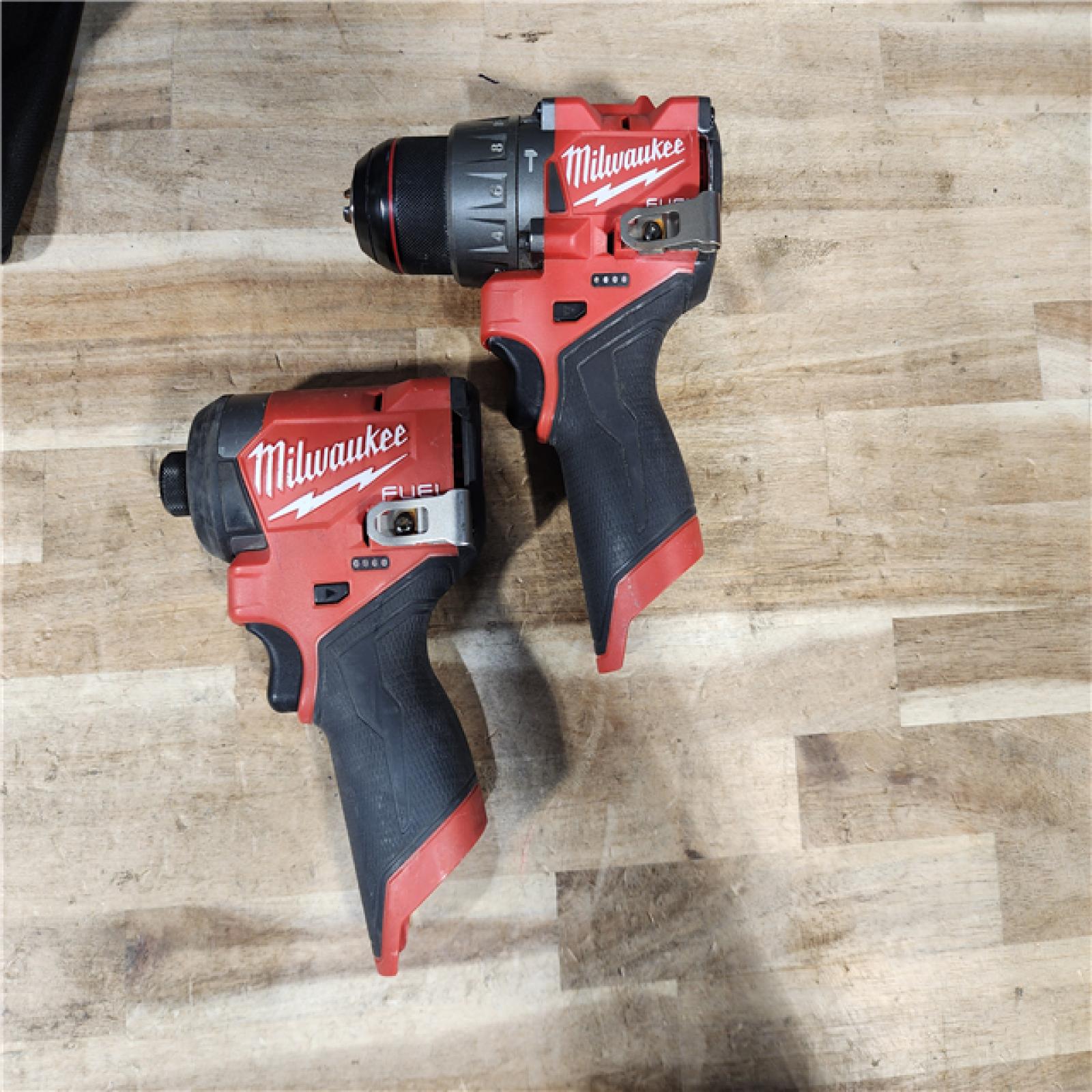 HOUSTON LOCATION - AS-IS Milwaukee  FUEL 12-Volt Lithium-Ion Brushless Cordless Hammer Drill and Impact Driver Combo Kit