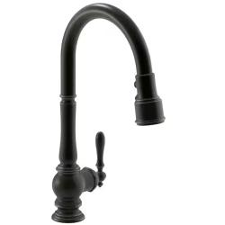 DALLAS LOCATION - KOHLER Artifacts Single-Handle Pull-Down Sprayer Kitchen Faucet in Oil Rubbed Bronze (2) -(1 Chrome) PALLET