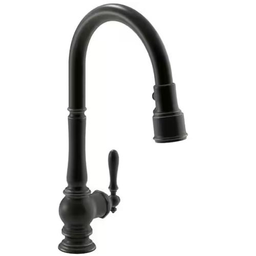 DALLAS LOCATION - KOHLER Artifacts Single-Handle Pull-Down Sprayer Kitchen Faucet in Oil Rubbed Bronze (2) -(1 Chrome) PALLET