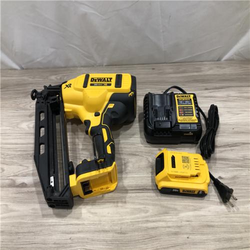AS-IS DEWALT 20V MAX XR 16-Gauge Electric Cordless Angled Finishing Nailer Kit