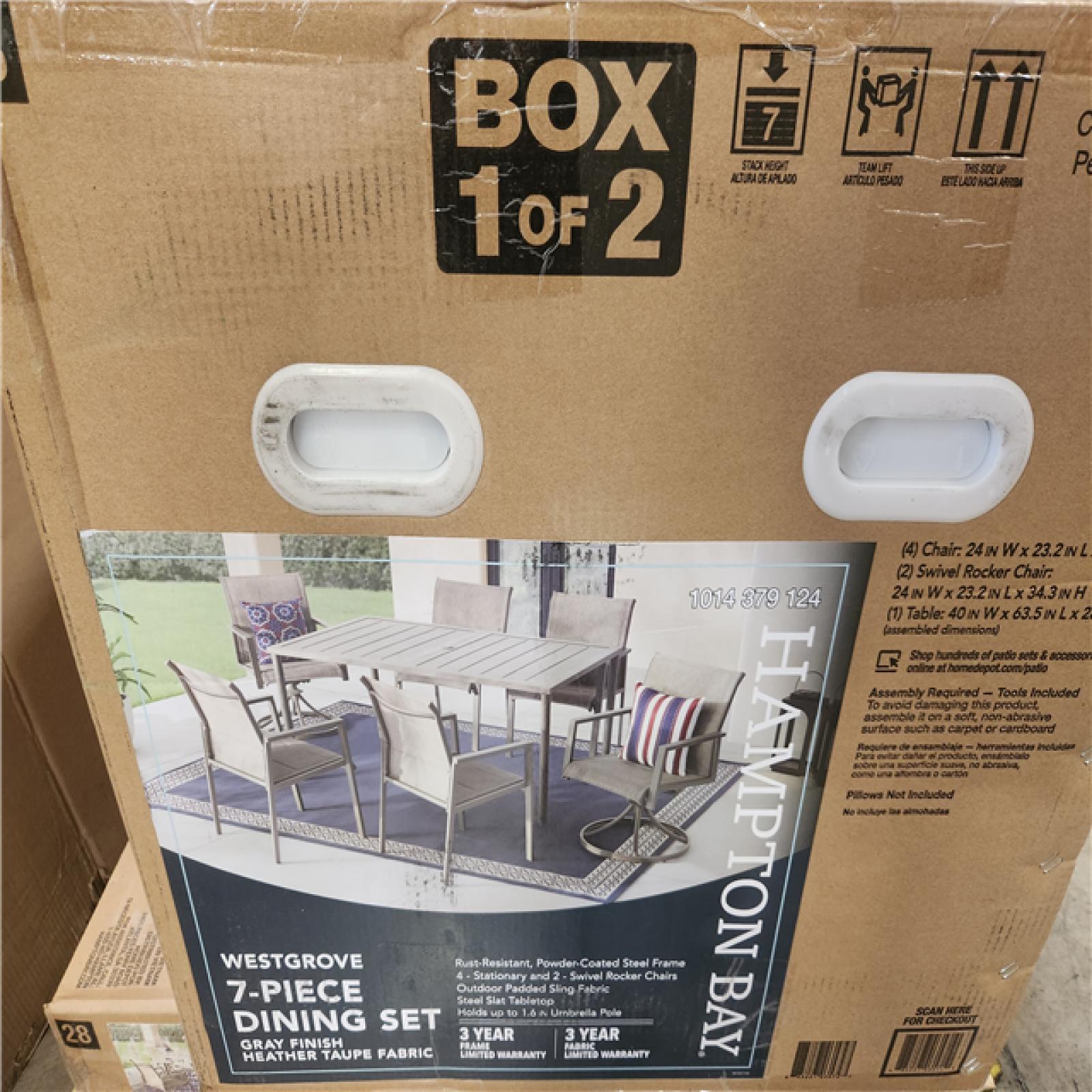 Phoenix LIKE NEW Hampton Bay Westgrove 7-Peice Metal Sling Outdoor Dining Set