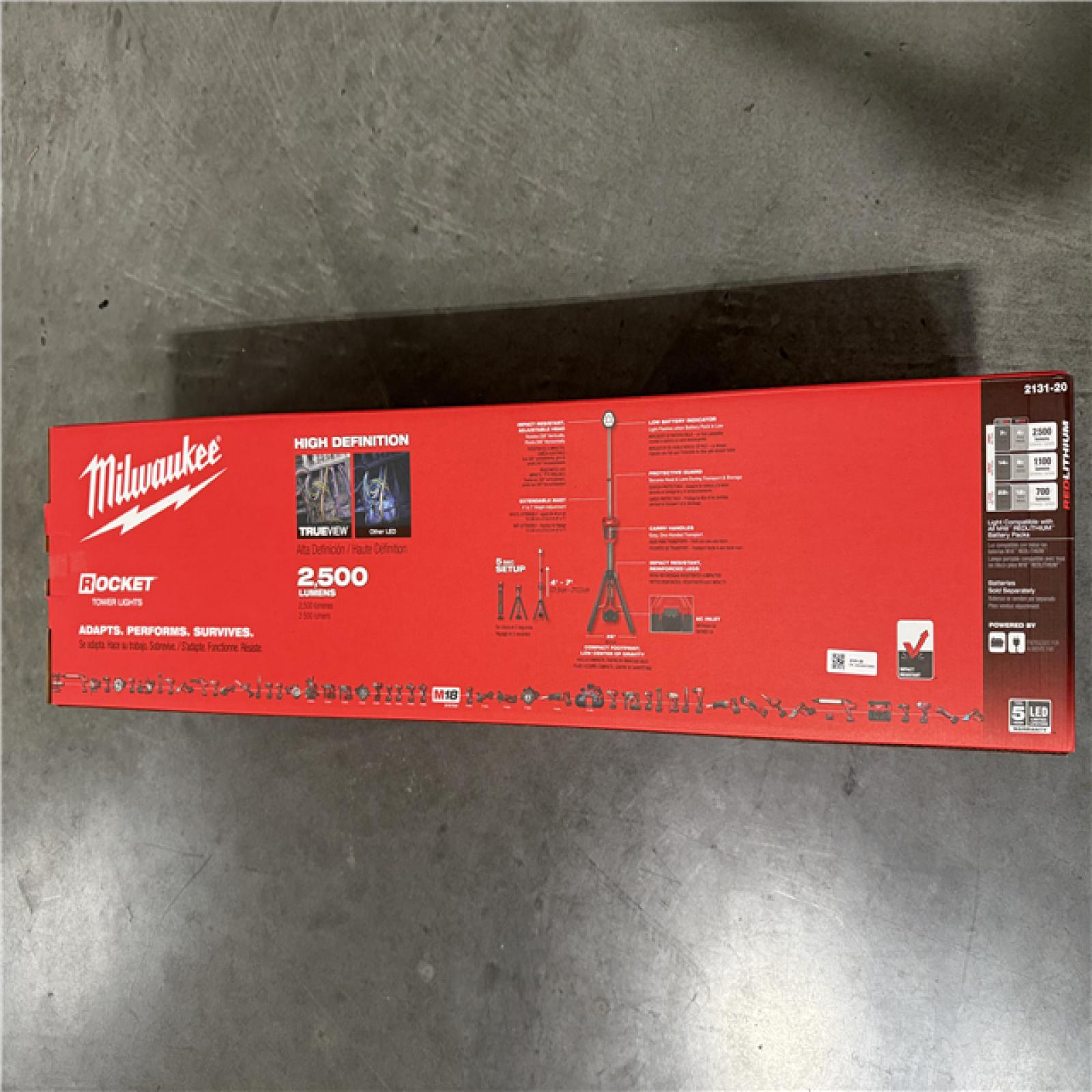 California NEW Milwaukee Rocket M18 Dual Power Tower Light