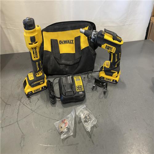 AS-IS - DEWALT 20-Volt Lithium-Ion Cordless Brushless Screwgun and Cut-Out Combo Kit