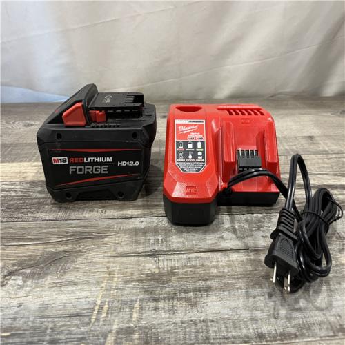 AS-IS Milwaukee 18-Volt Lithium-Ion REDLITHIUM FORGE Starter Kit with 12.0Ah Battery and Rapid Charger