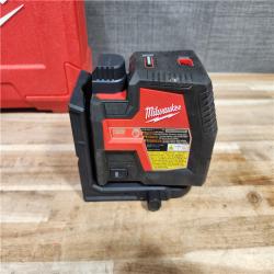 HOUSTON LOCATION - AS-IS (APPEARS LIKE NEW) Milwaukee Green 100 ft. Cross Line and Plumb Points Rechargeable Laser Level with REDLITHIUM Lithium-Ion USB Battery and Charger