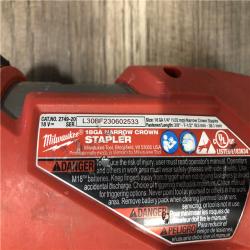 AS-IS Milwaukee FUEL 18-Volt Lithium-Ion Brushless Cordless 18-Gauge 1/4 in. Narrow Crown Stapler (Tool-Only)