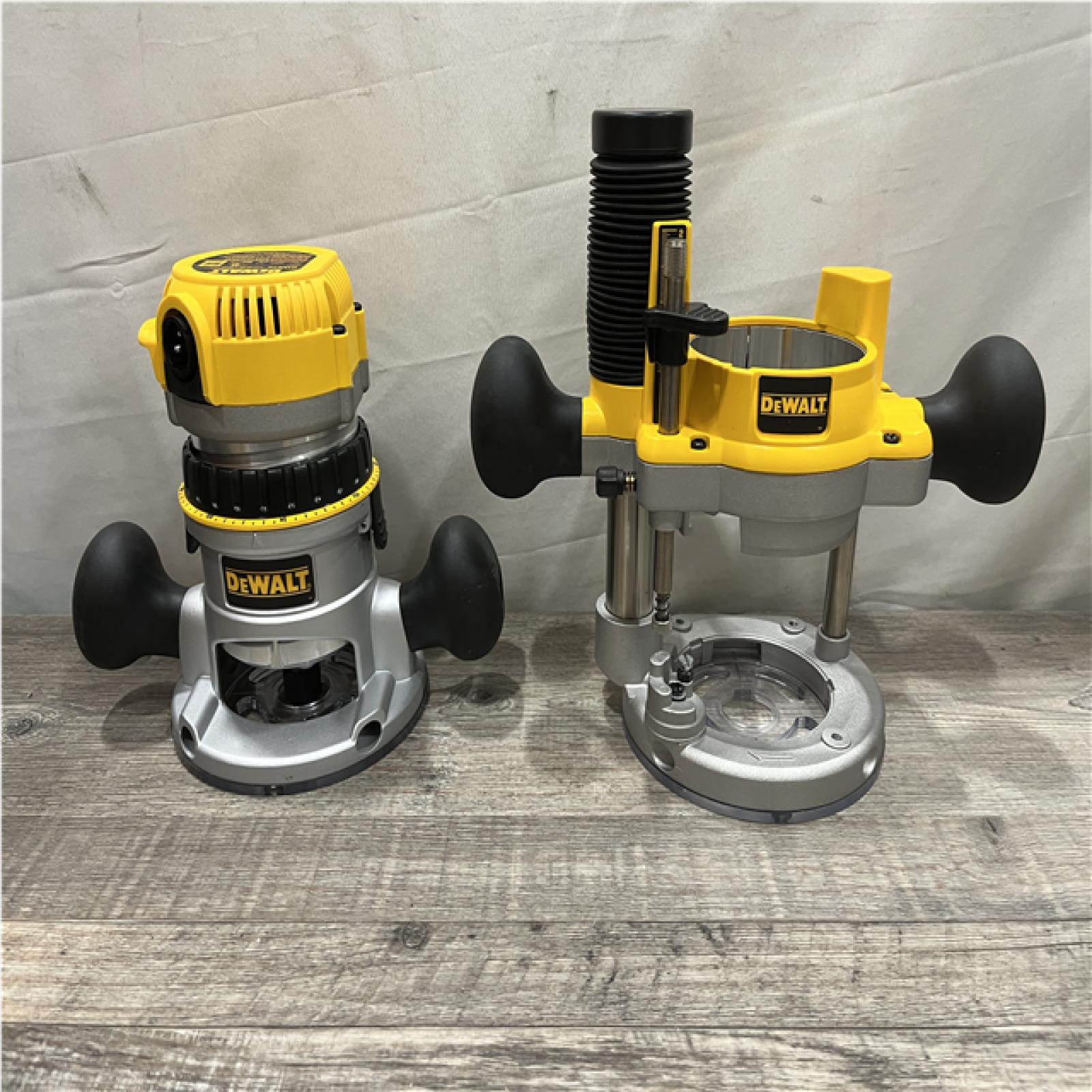 AS-IS DEWALT 12 Amp Corded 2-1/4 Horsepower Fixed and Plunge Base Router Kit