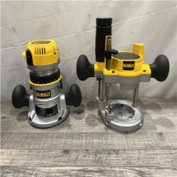 AS-IS DEWALT 12 Amp Corded 2-1/4 Horsepower Fixed and Plunge Base Router Kit