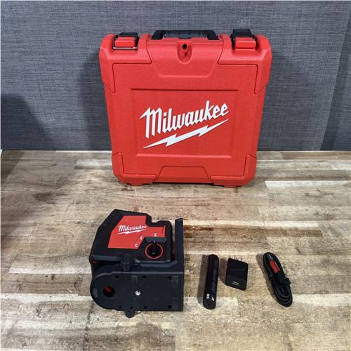 Houston Location AS-IS Milwaukee 100 ft. REDLITHIUM Lithium-Ion USB Green Rechargeable Cross Line Laser Level with Charger
