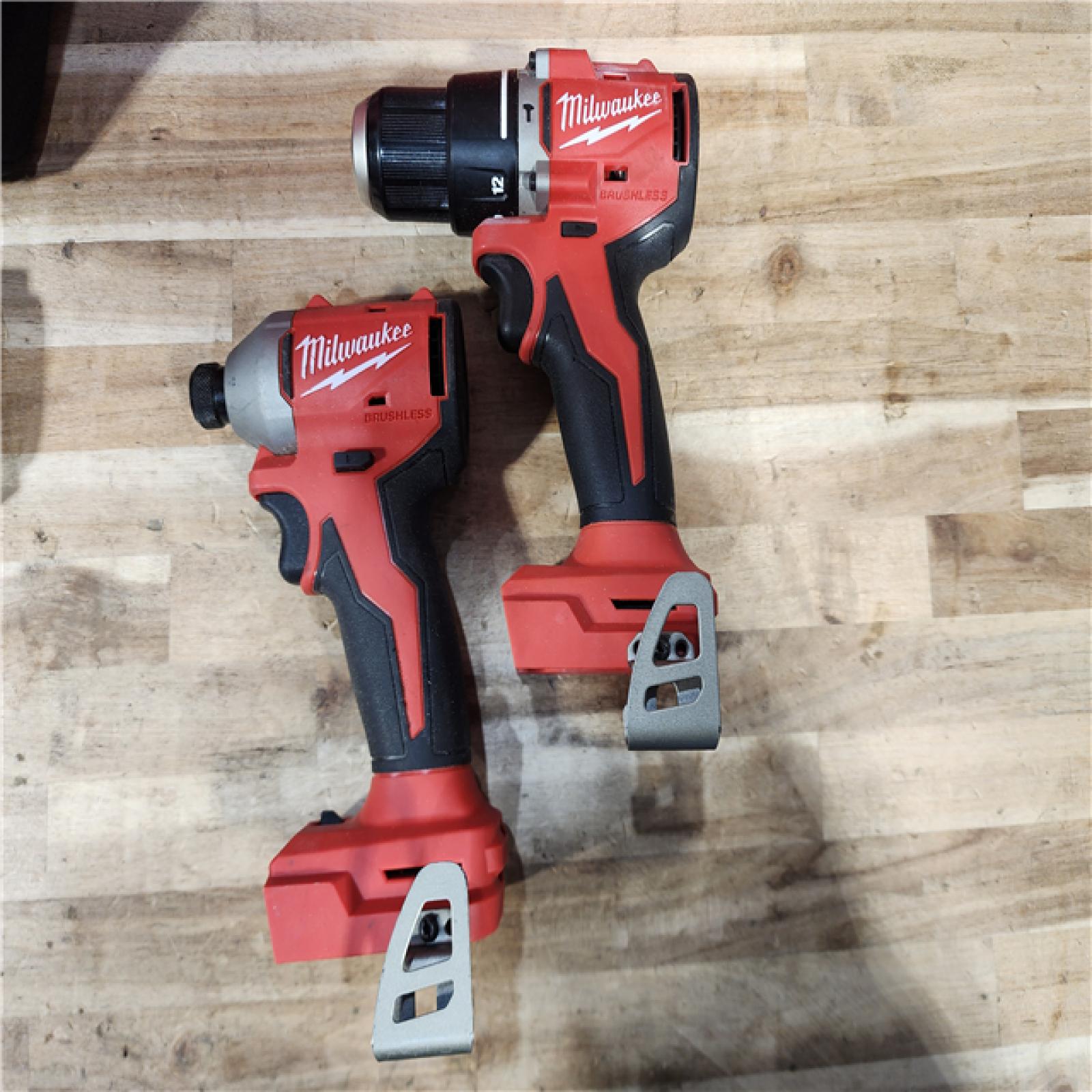 HOUSTON LOCATION - AS-IS M18 18-Volt Lithium-Ion Brushless Cordless Compact Hammer Drill/Impact Combo Kit (2-Tool) with (2) Batteries  Bag