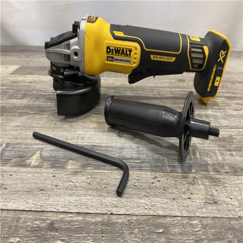 AS-IS DEWALT 20-Volt MAX XR Lithium-Ion Cordless Brushless 4-1/2 in. Paddle Switch Small Angle Grinder w/ Kickback Brake (Tool-Only)