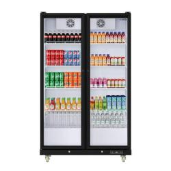 Phoenix AS-IS Koolmore 47 in. Commercial 2-Glass-Door Merchandiser Refrigerator  35 cu. ft. in Black