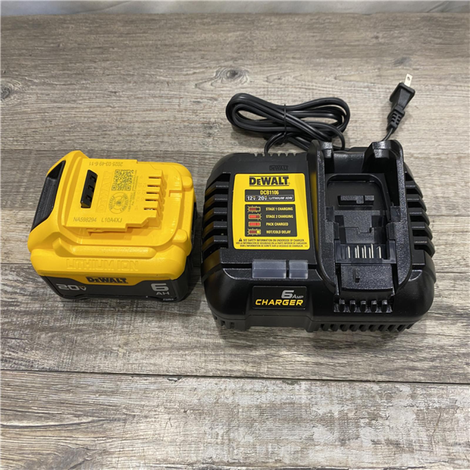 AS-IS DEWALT 20V MAX Lithium-Ion 6.0 Ah Battery and Charger