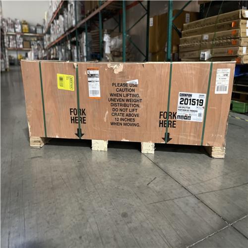 DALLAS LOCATION- CHAMPION 37 Ton 338cc Full Beam Vertical/Horizontal Op and Auto Return Gas Wood Log Splitter with Oil Funnel and Hydraulic Oil