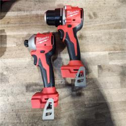 HOUSTON LOCATION - AS-IS Milwaukee M18 18V Lithium-Ion Brushless Cordless Compact Drill/Impact Combo Kit (2-Tool) W/(2) 2.0 Ah Batteries  Charger & Bag