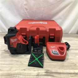 AS-IS Milwaukee 12-Volt Lithium-Ion Cordless Green 250 ft. 3-Plane Laser Level Kit